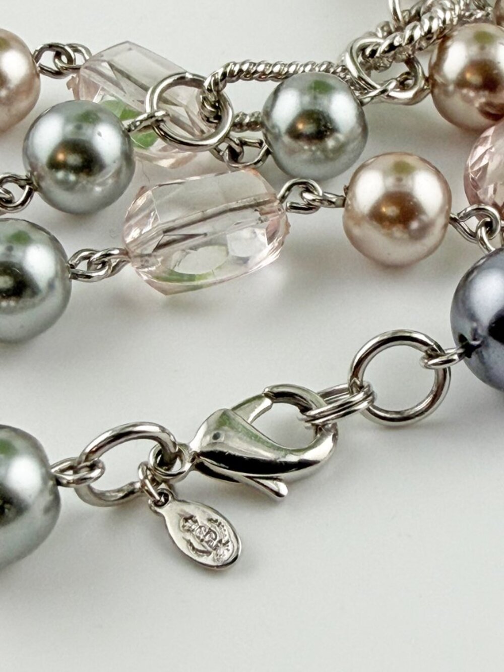 Premier Designs Vintage Newport Silver-tone 48" Pearl and Beaded Strand Necklace - Picture 3 of 4